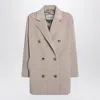 Max Mara Tailored Jacket Double Breasted Back Vent In Neutral