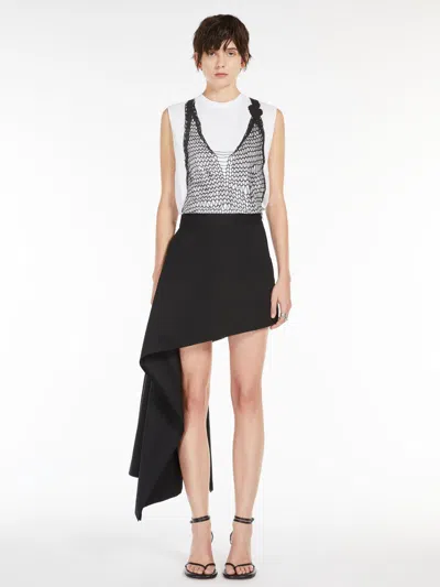 Max Mara Short Asymmetrical Skirt In Black