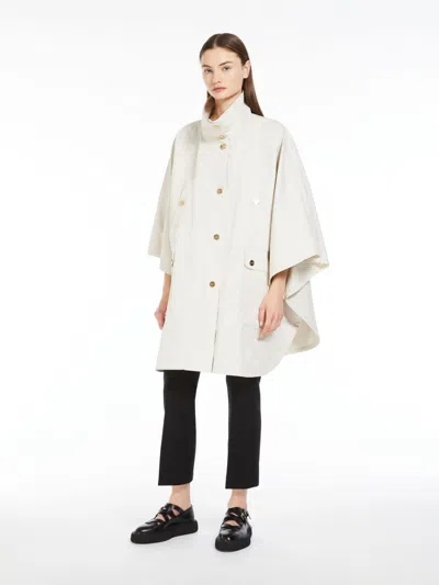 Max Mara Short Cape In Water-resistant Jacquard In Gold