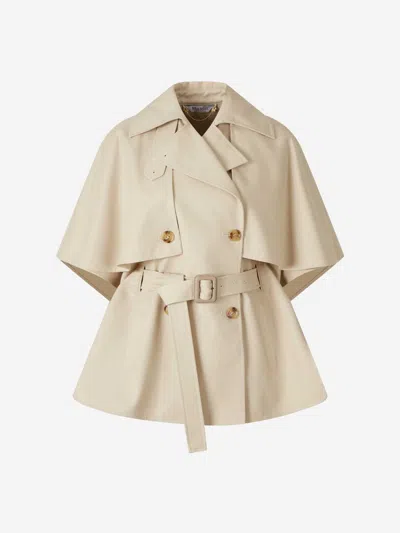 Max Mara Short Cape Trench Coat In Brown