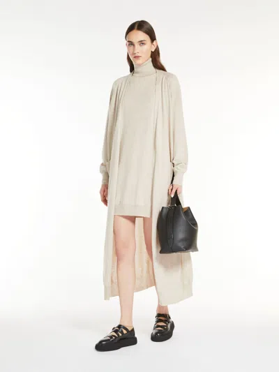 Max Mara Short Cashmere Dress In Neutral