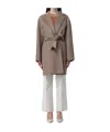 Max Mara Lapel Collar Belted Cashmere Coat In Gray