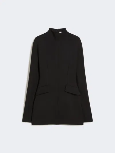 Max Mara Short, Contoured Gabardine Dress In Black