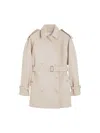 Max Mara Short Double Breasted Duster Coat Belt In Brown
