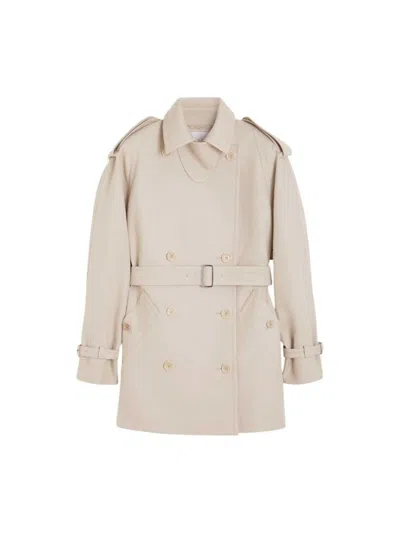 MAX MARA SHORT COTTON DUSTER COAT - SAND