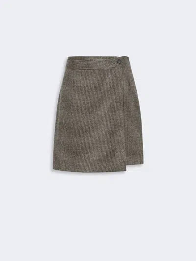Max Mara Short Culottes In Micro Jacquard Jersey In Brown