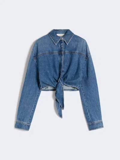 Max Mara Short Denim Shirt In Blue