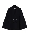 Max Mara Short Double-breasted Cape In Black
