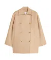 Max Mara Short Double-breasted Coat In Nude