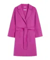 Max Mara Short Double-faced Wool Coat In Purple