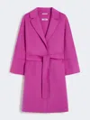 Max Mara Short Double-faced Wool Coat In Pink