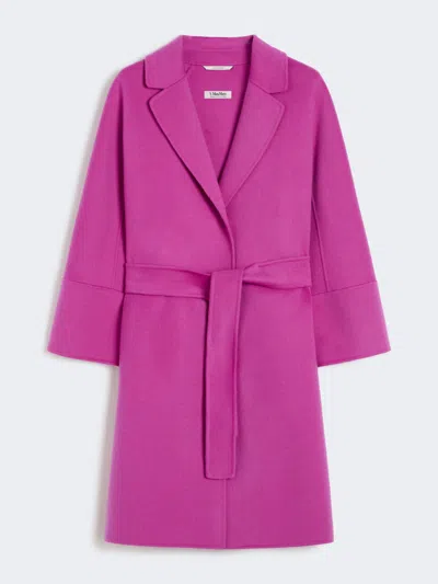 Max Mara Short Double-faced Wool Coat In Pink
