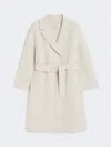 Max Mara Short Double-faced Wool Coat In White
