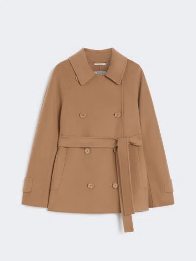 MAX MARA SHORT DOUBLE-FACED WOOL TRENCH COAT