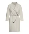 Max Mara Short Double-sided Wool Coat In White