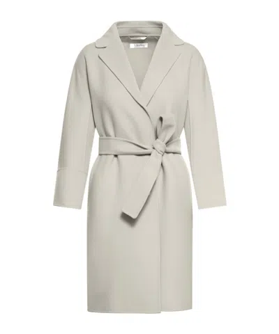 Max Mara Short Double-sided Wool Coat In White