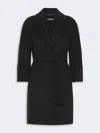 Max Mara Short Double-faced Wool Coat In Black