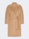 Max Mara Short Double-faced Wool Coat In Camel