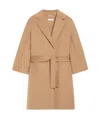 Max Mara Short Double-faced Wool Coat In Brown