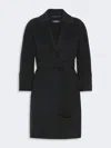 Max Mara Short Double-faced Wool Coat In Midnightblue