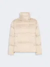 Max Mara Short Down Jacket In Technical Satin In Neutral