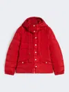 Max Mara Short Down Jacket In Water-repellent Taffeta In Red