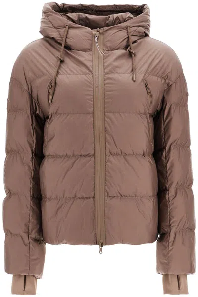 Max Mara Short Down Jacket With Hood 'c In Brown