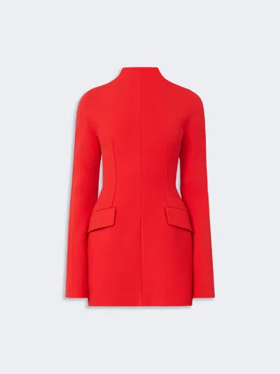 Max Mara Short Dress With Contoured Sides In Red