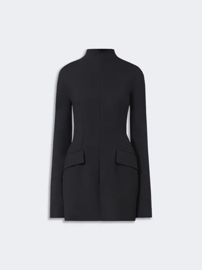 Max Mara Short Dress With Contoured Sides In Blue