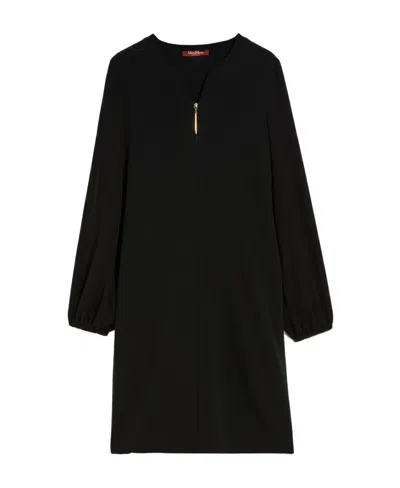 Max Mara Short Dress With Long Sleeves In Black