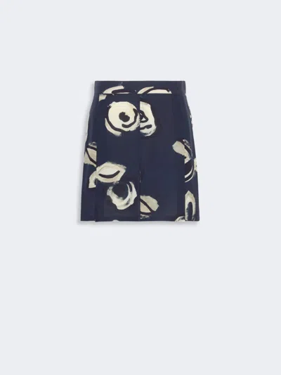 Max Mara Short En Crêpe De Chine De Soie Imprimée In Multi