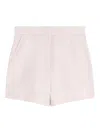 Max Mara Tailored Wool Mohair Silk Blend Shorts In Pink