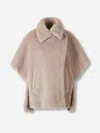 Max Mara Short Fur Coat In Neutral