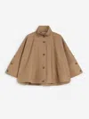 Max Mara Short Gabardine Cape In Brown