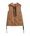 Max Mara Short Hooded Vest In Nude