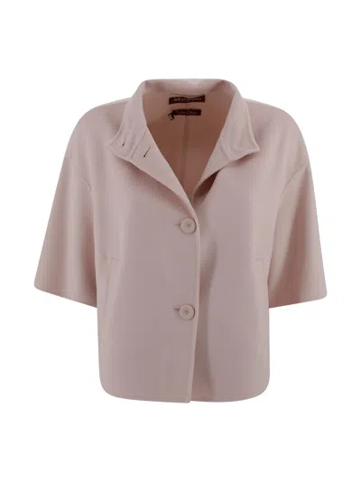 Max Mara Short Jacket With 3/4 Sleeves In Pink