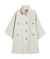 Max Mara Short Jacquard Cloak In Nude