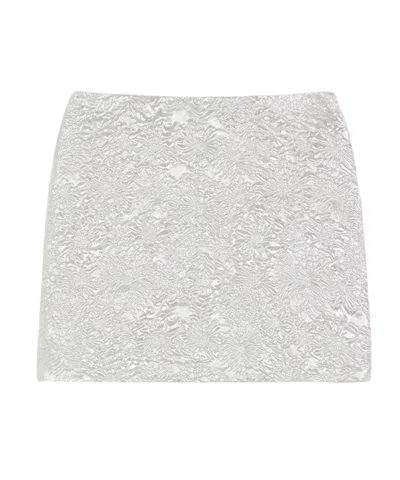 Max Mara Short Jacquard Skirt In White