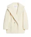 Max Mara Womens White Espero Double-breasted Wool-blend Coat In White