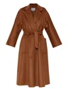 Max Mara Tie A Belt Overcoat In Brown