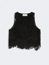 Max Mara Short Macramé Top In Black