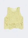 Max Mara Short Macramé Top In Yellow