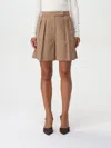 Max Mara Pleated High-waisted Shorts In Camel