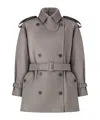 Max Mara Short Oversize Trench Coat In Gray