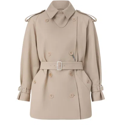 Max Mara Short Oversize Trench Coat In Pink