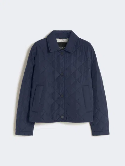Max Mara Short Padded Jacket In Water-repellent Fabric In Blue