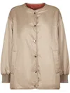 Max Mara Short Padded Jacket With Round Neckline In Neutral