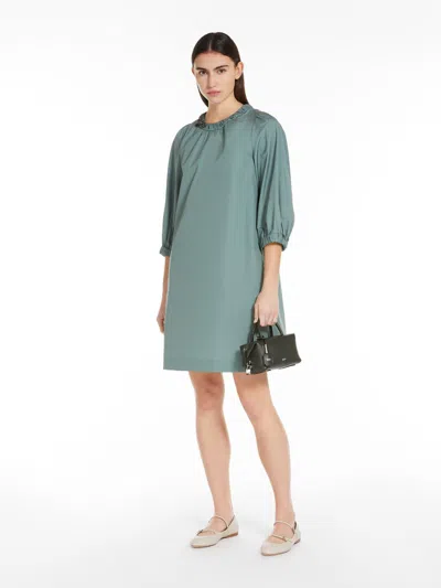 Max Mara Short Pure Cotton Dress In Kaki ModeSens