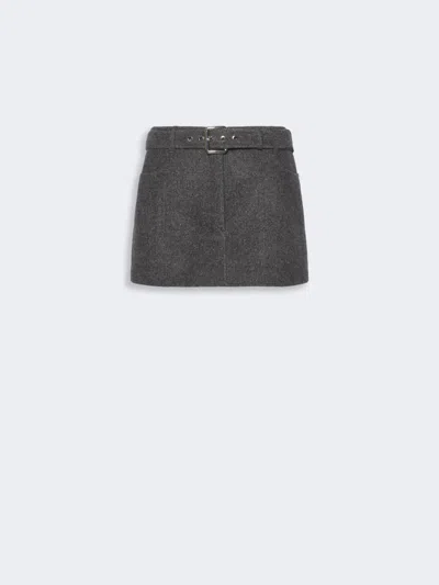 Max Mara Short Pure Wool Skirt In Black