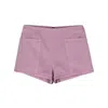 Max Mara Cotton Shorts With Back And Side Pockets In Purple